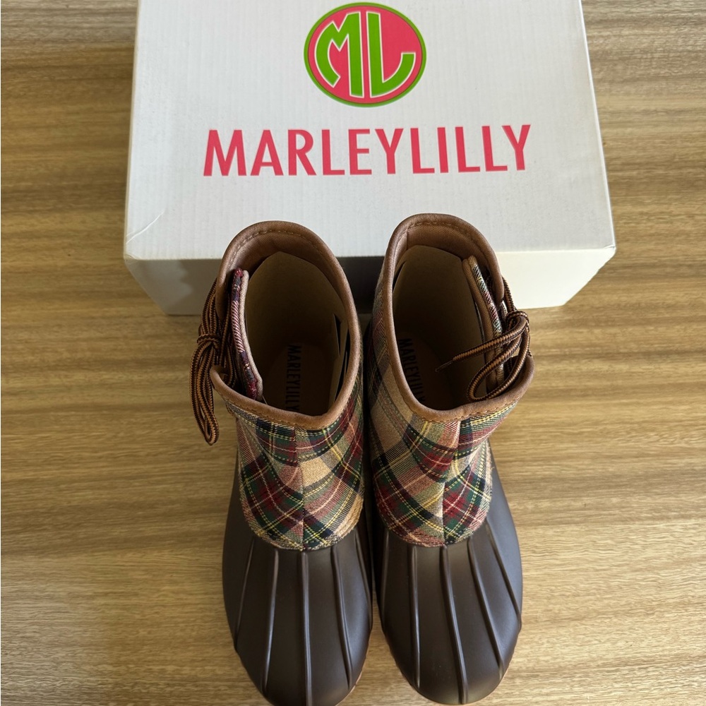 Marleylilly Women's Plaid Ankle Boots